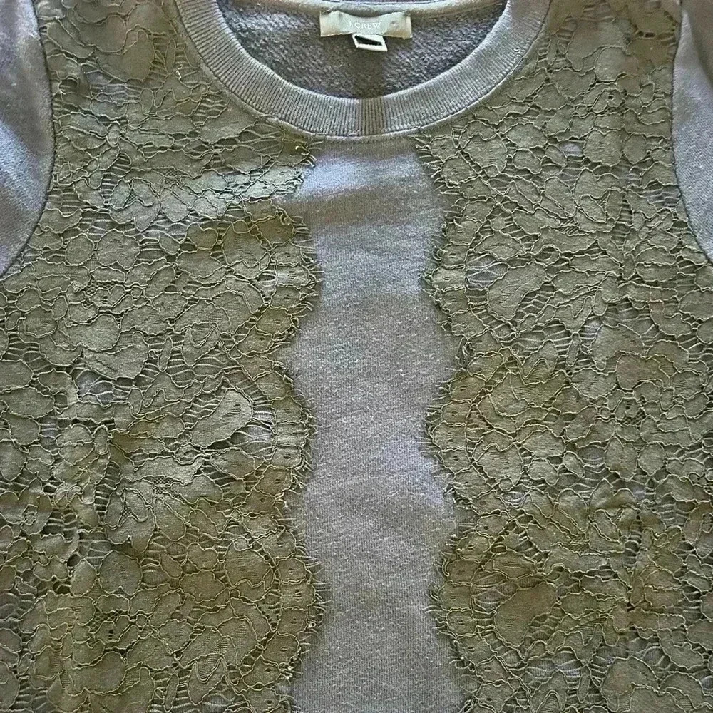 J. Crew Sweatshirt with Lace size Small - Picture 2 of 2